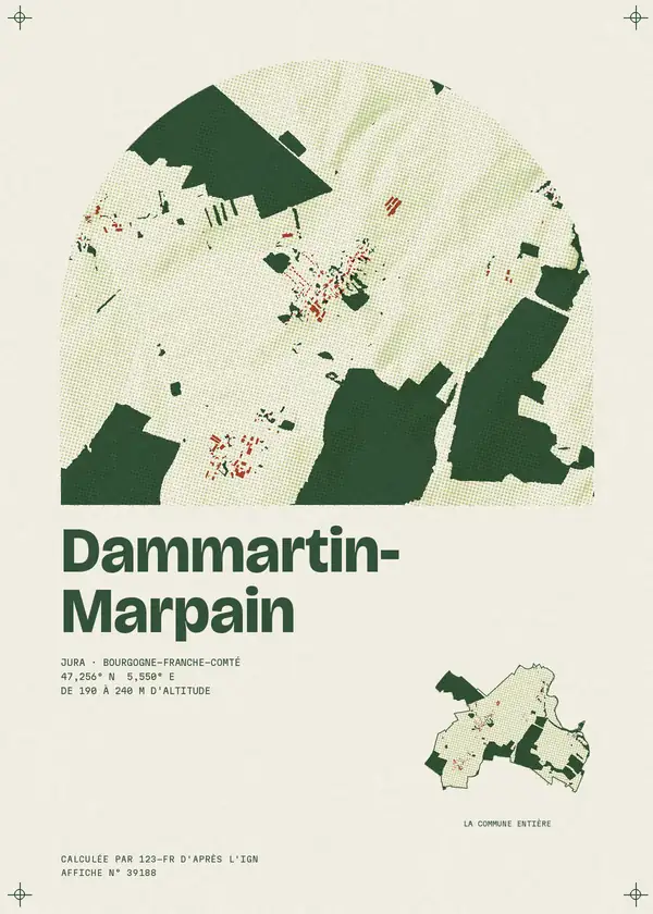 Affiche de Dammartin-Marpain, calculée par 123-fr d'après l'IGN