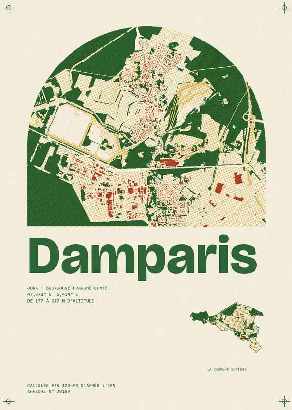 Affiche de Damparis, calculée par 123-fr d'après l'IGN