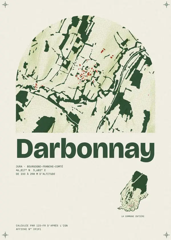 Affiche de Darbonnay, calculée par 123-fr d'après l'IGN
