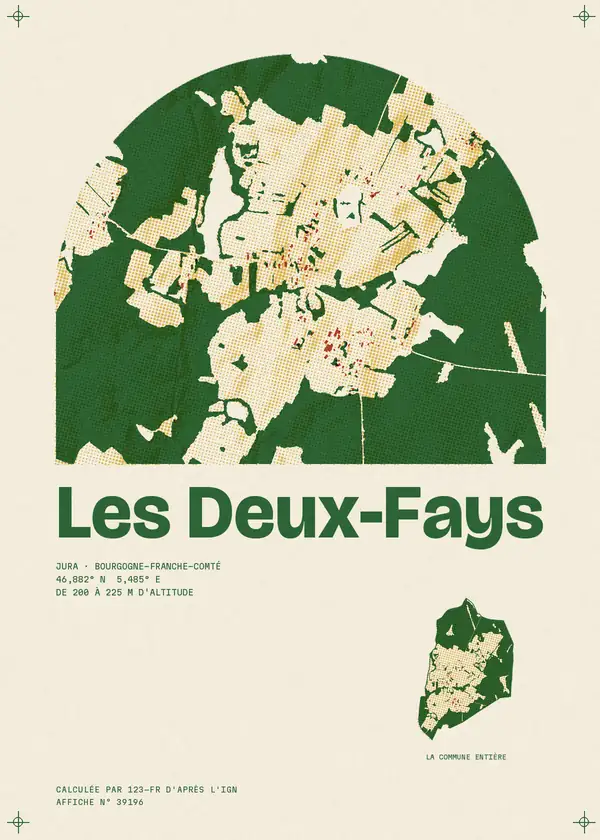 Affiche de Les Deux-Fays, calculée par 123-fr d'après l'IGN
