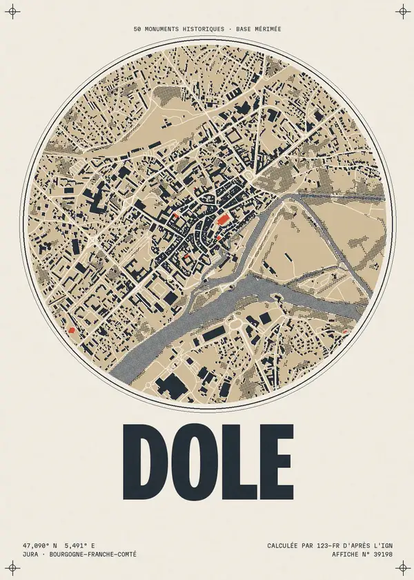 Affiche de Dole, calculée par 123-fr d'après l'IGN