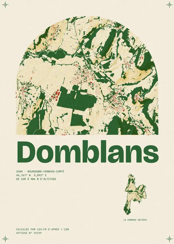 Affiche de Domblans, calculée par 123-fr d'après l'IGN