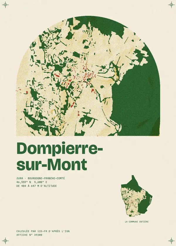 Affiche de Dompierre-sur-Mont, calculée par 123-fr d'après l'IGN