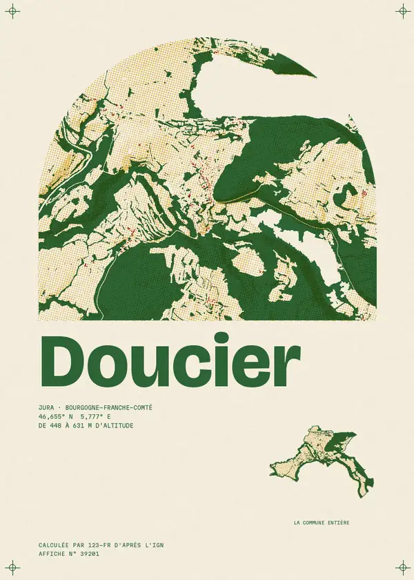 Affiche de Doucier, calculée par 123-fr d'après l'IGN