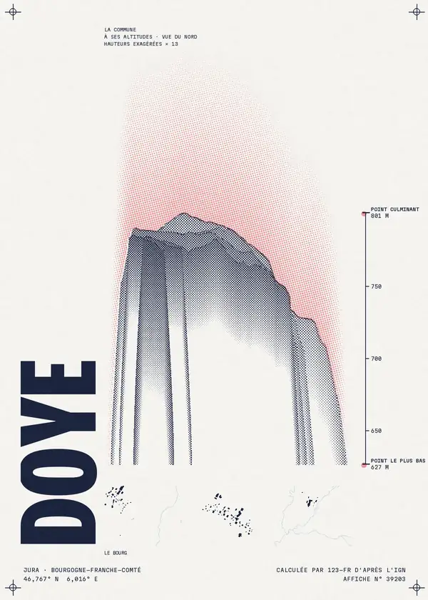 Affiche de Doye, calculée par 123-fr d'après l'IGN
