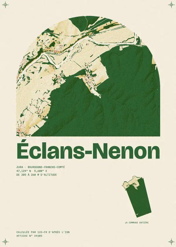 Affiche de Éclans-Nenon, calculée par 123-fr d'après l'IGN