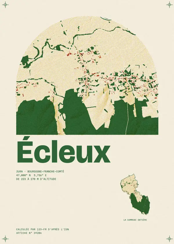 Affiche de Écleux, calculée par 123-fr d'après l'IGN