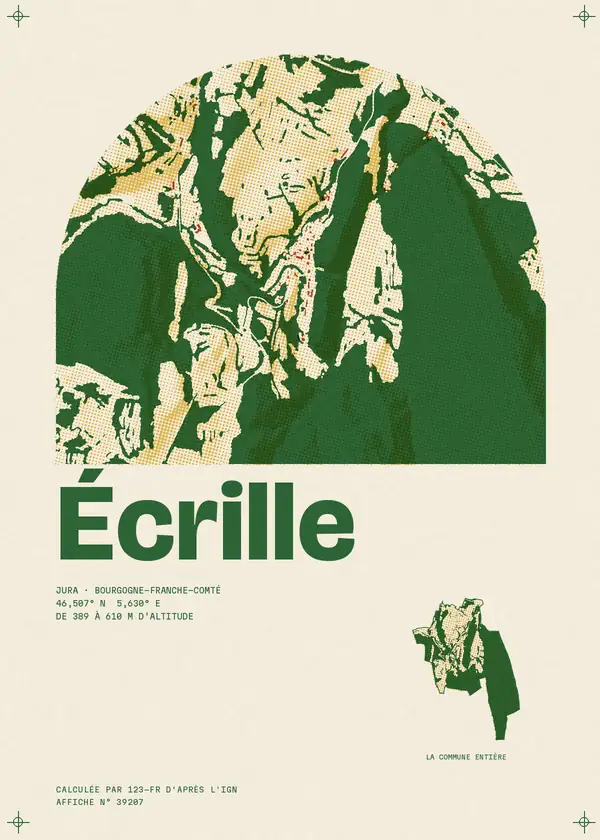 Affiche de Écrille, calculée par 123-fr d'après l'IGN