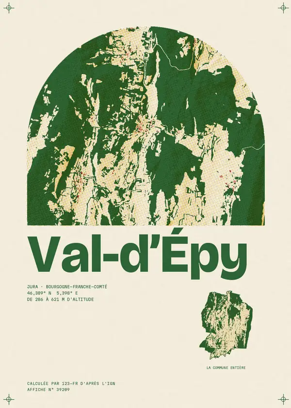 Affiche de Val-d'Épy, calculée par 123-fr d'après l'IGN