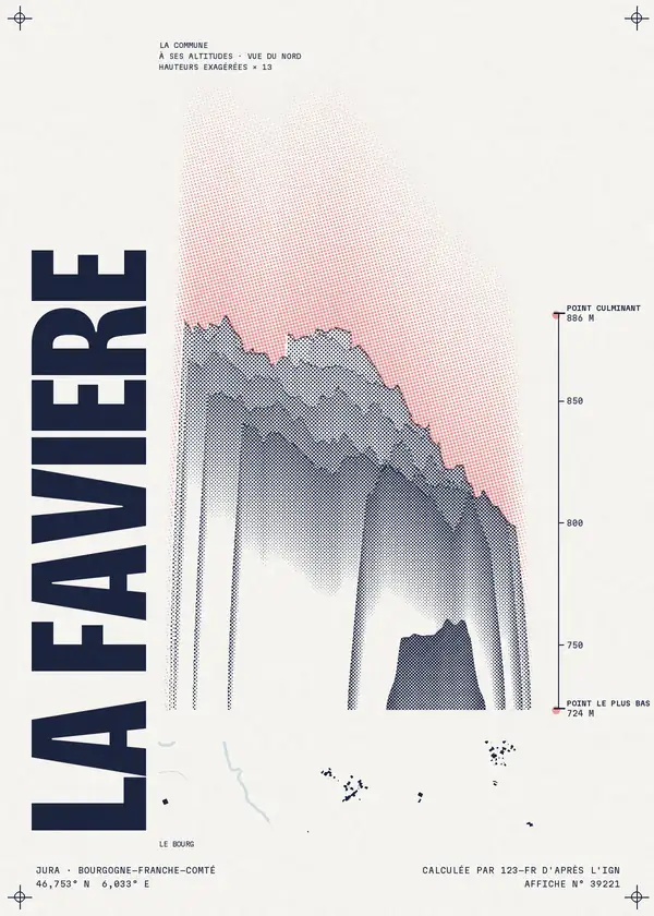 Affiche de La Favière, calculée par 123-fr d'après l'IGN