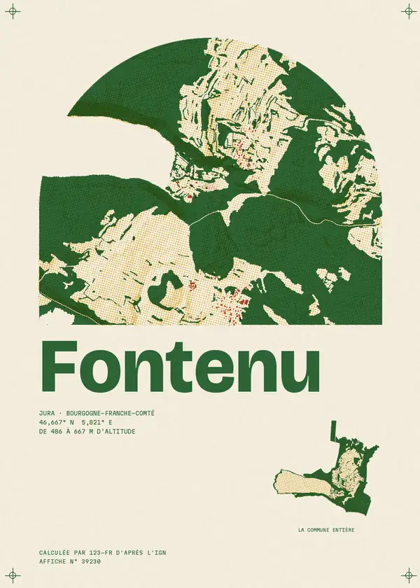 Affiche de Fontenu, calculée par 123-fr d'après l'IGN