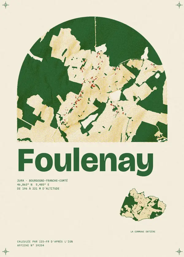 Affiche de Foulenay, calculée par 123-fr d'après l'IGN