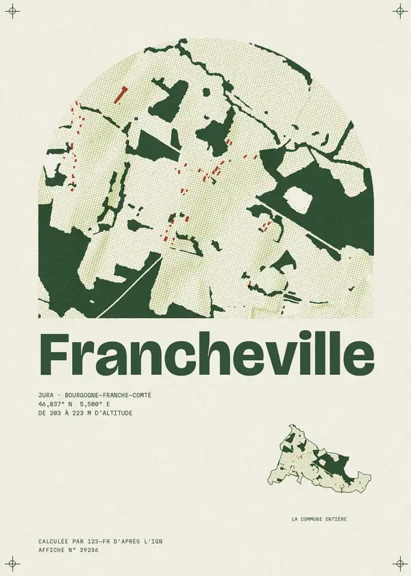 Affiche de Francheville, calculée par 123-fr d'après l'IGN