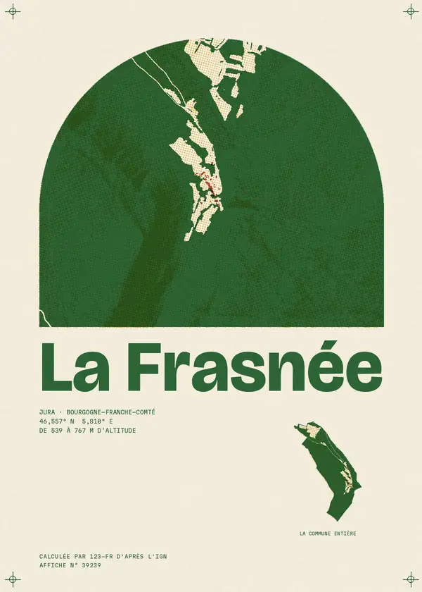 Affiche de La Frasnée, calculée par 123-fr d'après l'IGN