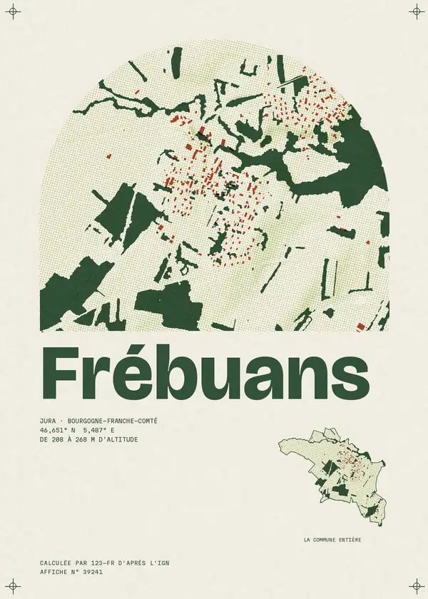 Affiche de Frébuans, calculée par 123-fr d'après l'IGN