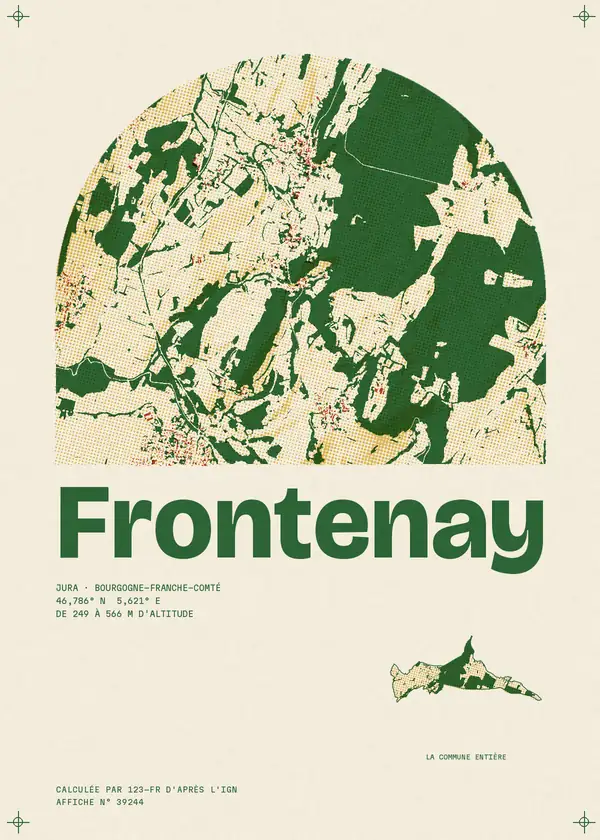 Affiche de Frontenay, calculée par 123-fr d'après l'IGN