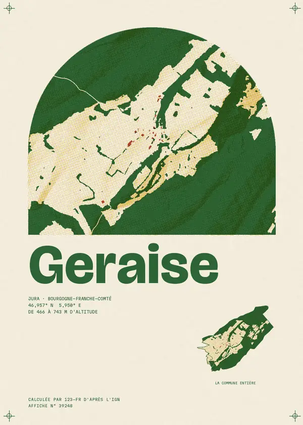 Affiche de Geraise, calculée par 123-fr d'après l'IGN