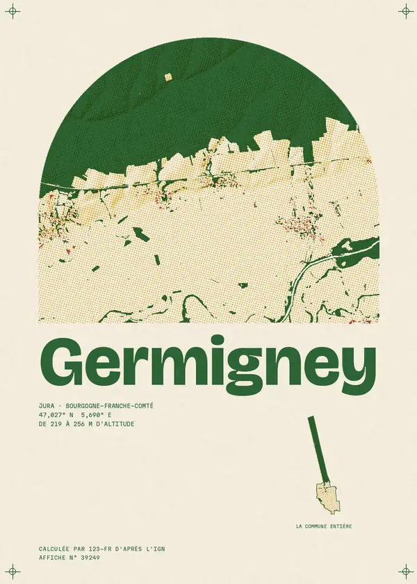 Affiche de Germigney, calculée par 123-fr d'après l'IGN