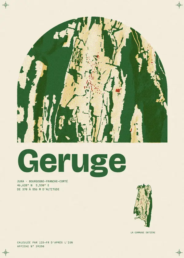 Affiche de Geruge, calculée par 123-fr d'après l'IGN