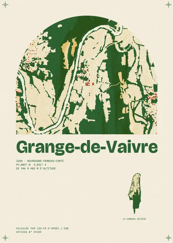 Affiche de Grange-de-Vaivre, calculée par 123-fr d'après l'IGN