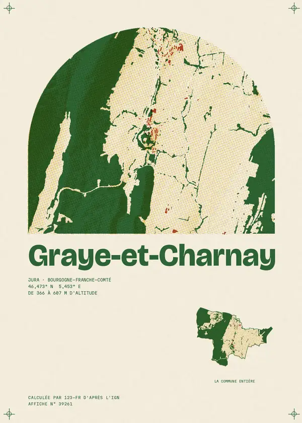 Affiche de Graye-et-Charnay, calculée par 123-fr d'après l'IGN