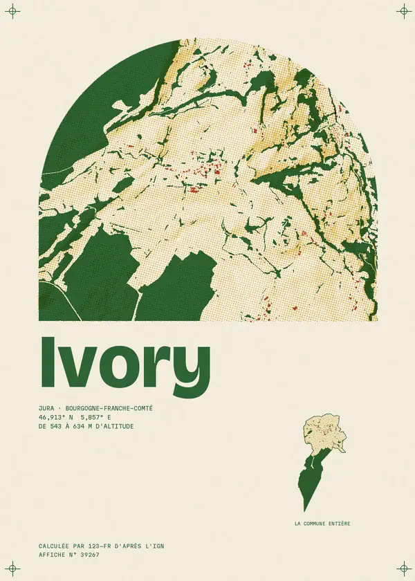 Affiche de Ivory, calculée par 123-fr d'après l'IGN