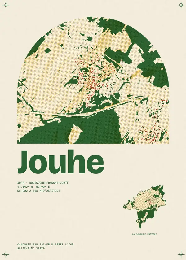 Affiche de Jouhe, calculée par 123-fr d'après l'IGN