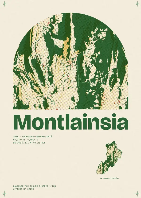 Affiche de Montlainsia, calculée par 123-fr d'après l'IGN