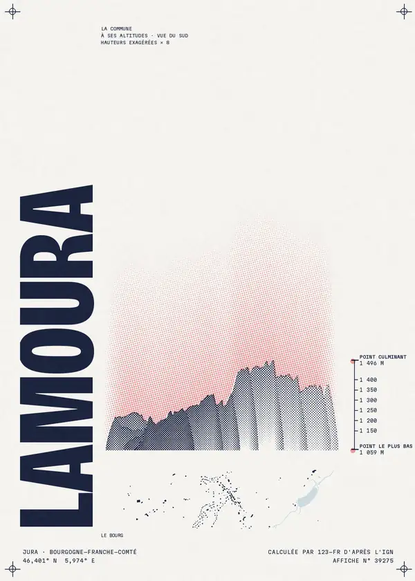 Affiche de Lamoura, calculée par 123-fr d'après l'IGN