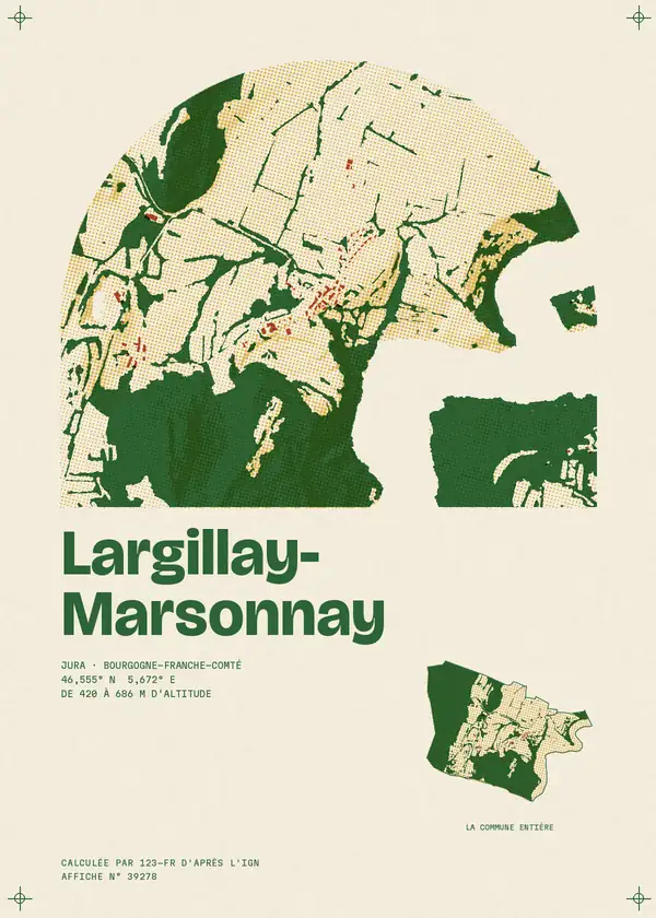 Affiche de Largillay-Marsonnay, calculée par 123-fr d'après l'IGN