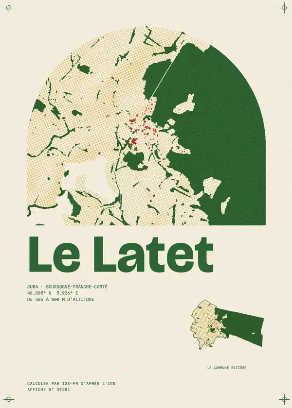Affiche de Le Latet, calculée par 123-fr d'après l'IGN