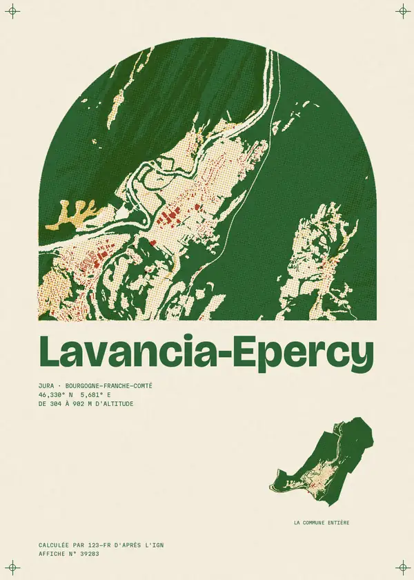 Affiche de Lavancia-Epercy, calculée par 123-fr d'après l'IGN