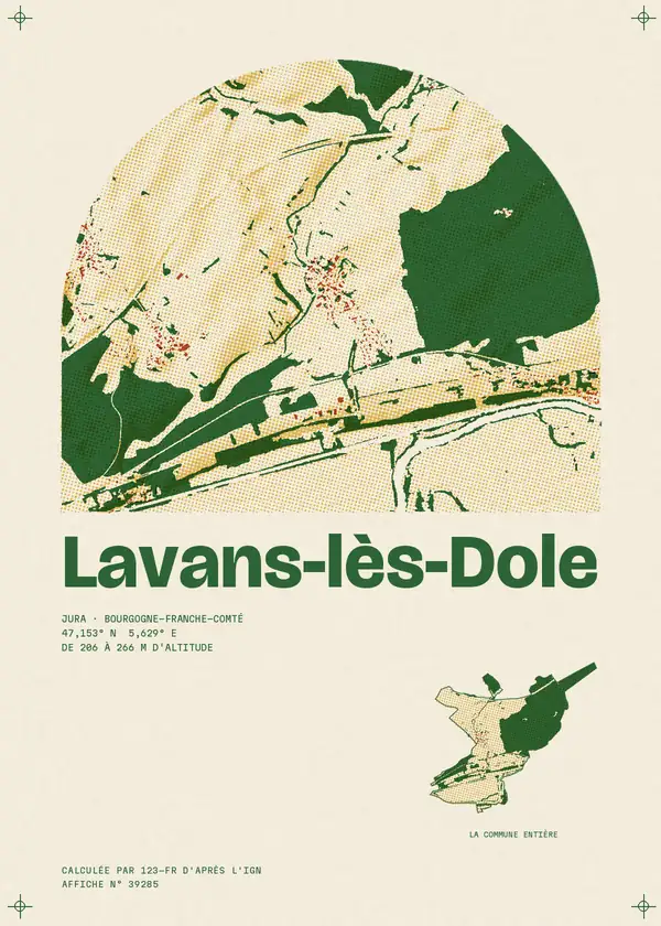 Affiche de Lavans-lès-Dole, calculée par 123-fr d'après l'IGN