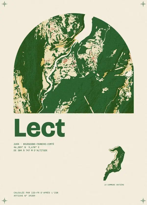 Affiche de Lect, calculée par 123-fr d'après l'IGN