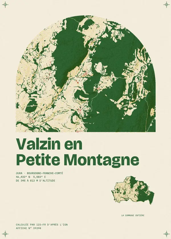 Affiche de Valzin en Petite Montagne, calculée par 123-fr d'après l'IGN