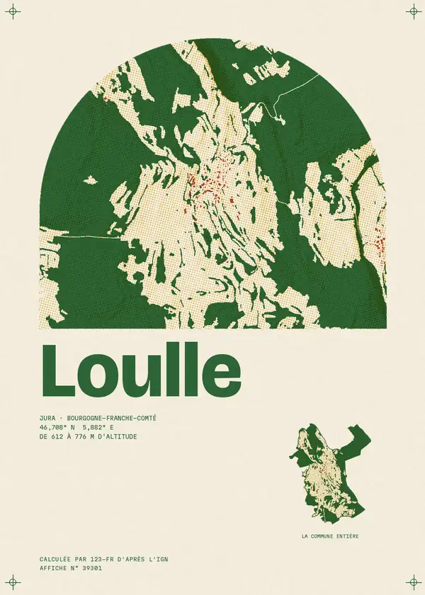 Affiche de Loulle, calculée par 123-fr d'après l'IGN