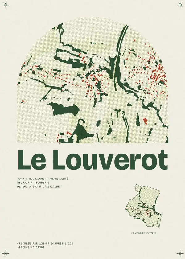 Affiche de Le Louverot, calculée par 123-fr d'après l'IGN