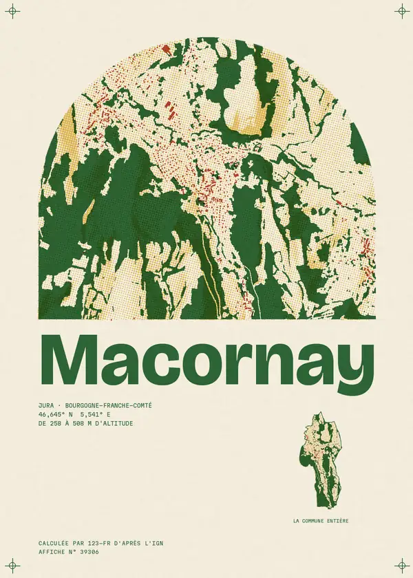 Affiche de Macornay, calculée par 123-fr d'après l'IGN