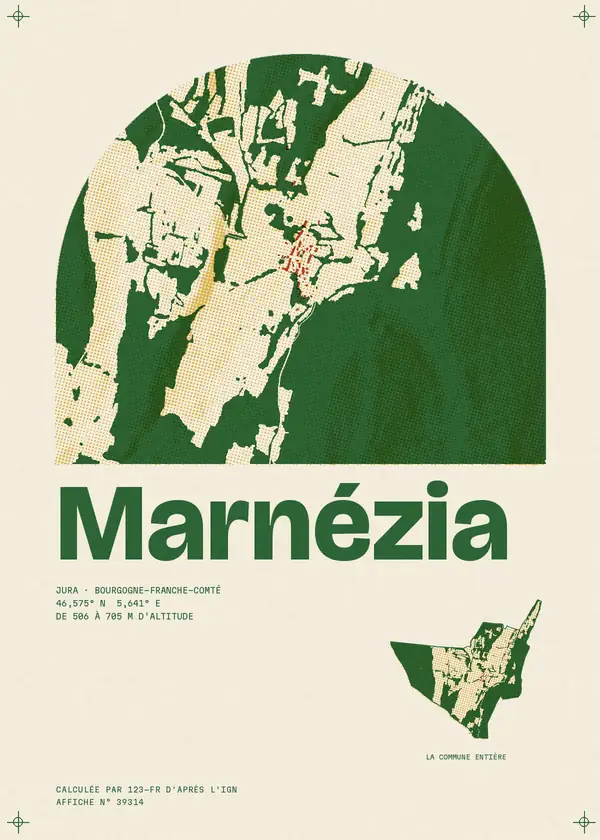 Affiche de Marnézia, calculée par 123-fr d'après l'IGN