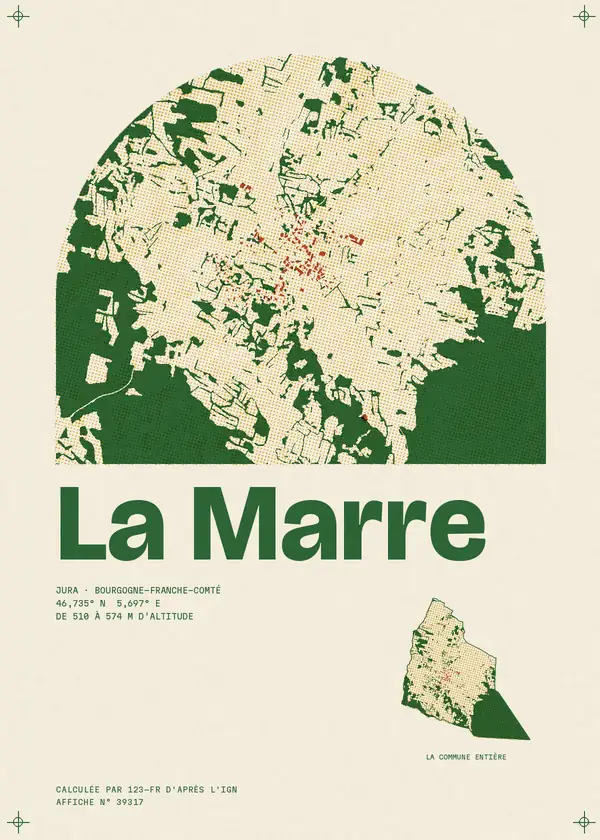 Affiche de La Marre, calculée par 123-fr d'après l'IGN