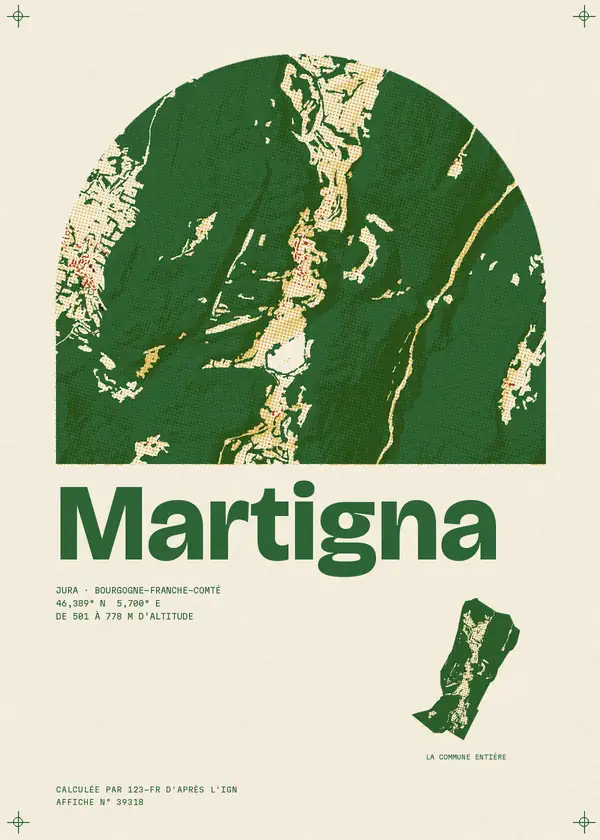 Affiche de Martigna, calculée par 123-fr d'après l'IGN