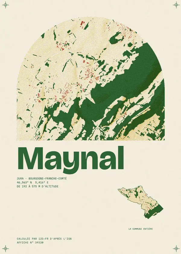 Affiche de Maynal, calculée par 123-fr d'après l'IGN