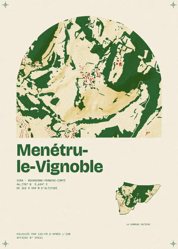 Affiche de Menétru-le-Vignoble, calculée par 123-fr d'après l'IGN
