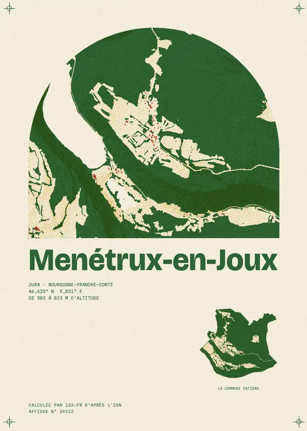 Affiche de Menétrux-en-Joux, calculée par 123-fr d'après l'IGN