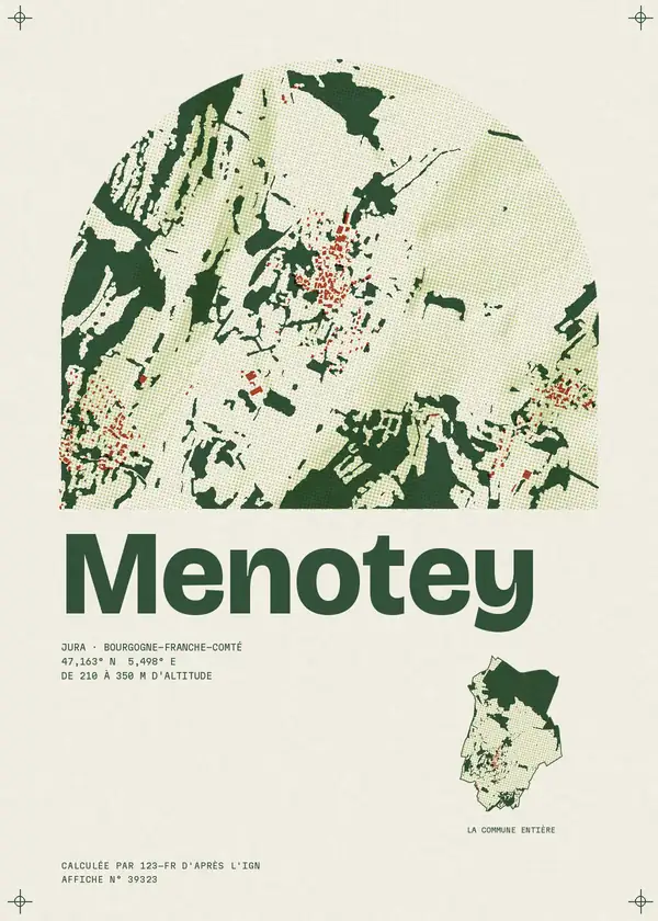 Affiche de Menotey, calculée par 123-fr d'après l'IGN