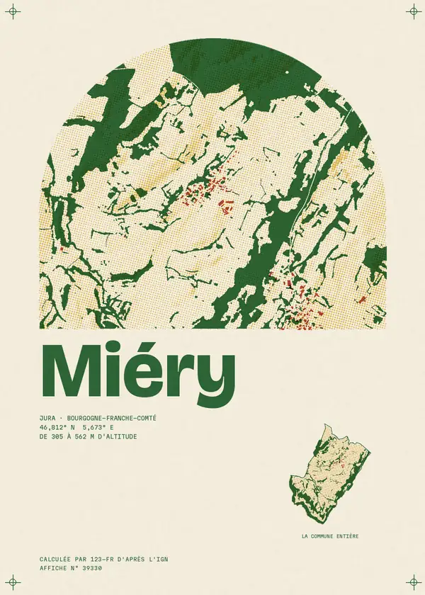 Affiche de Miéry, calculée par 123-fr d'après l'IGN