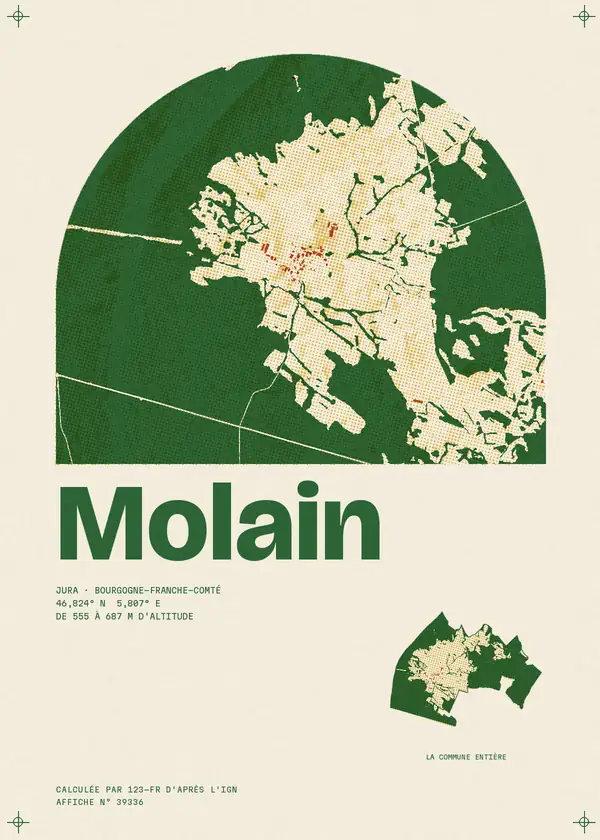 Affiche de Molain, calculée par 123-fr d'après l'IGN