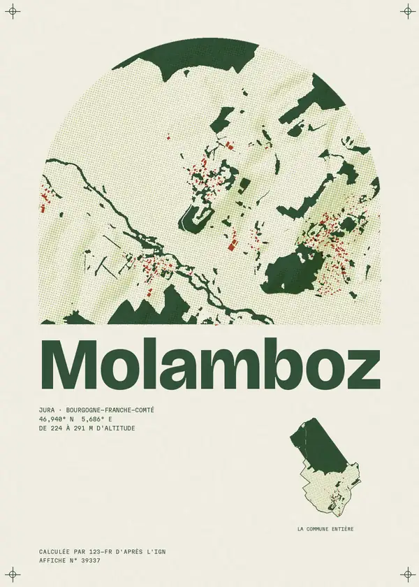 Affiche de Molamboz, calculée par 123-fr d'après l'IGN