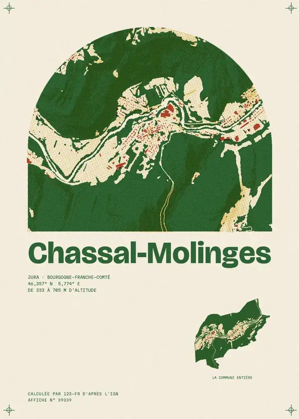 Affiche de Chassal-Molinges, calculée par 123-fr d'après l'IGN