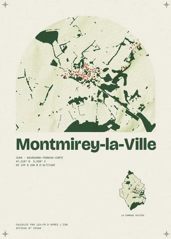 Affiche de Montmirey-la-Ville, calculée par 123-fr d'après l'IGN